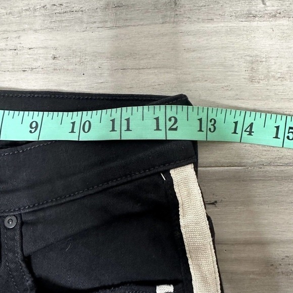 Mother Insider Crop Step Fray Jeans in Guilty Racer Womens Black Size 25 - Picture 8 of 8